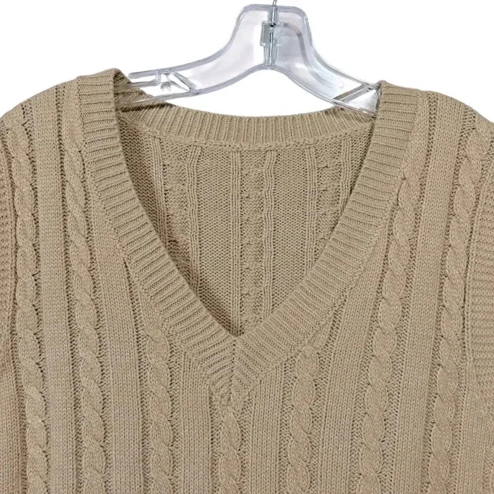 SHEIN, Relaxiva Solid Color Sleeveless Knitted Top, Medium / US 6, Bronze - Picture 3 of 7